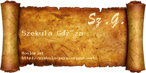 Szekula Géza névjegykártya