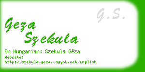 geza szekula business card