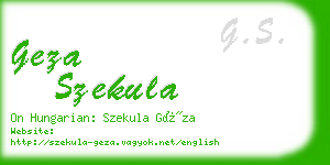 geza szekula business card